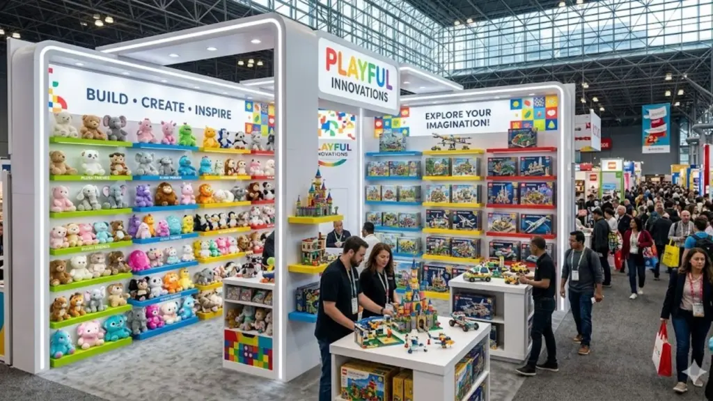 Modern toy company trade show booth