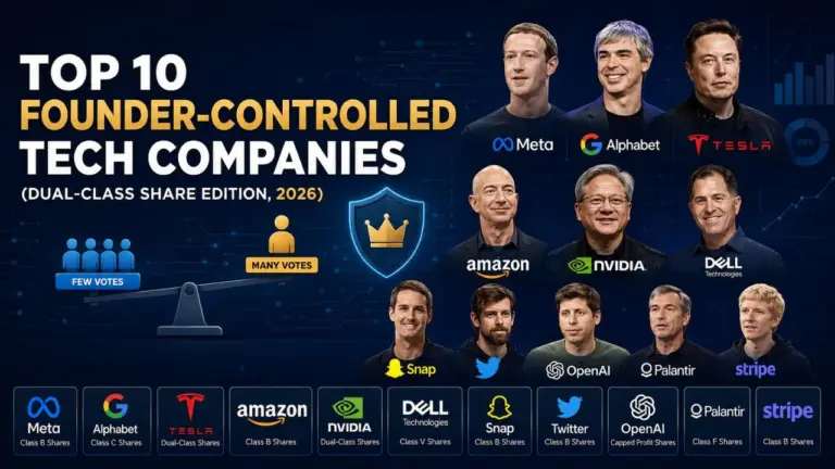 Top 10 Founder-Controlled Tech Companies (Dual-Class Share Edition, 2026)
