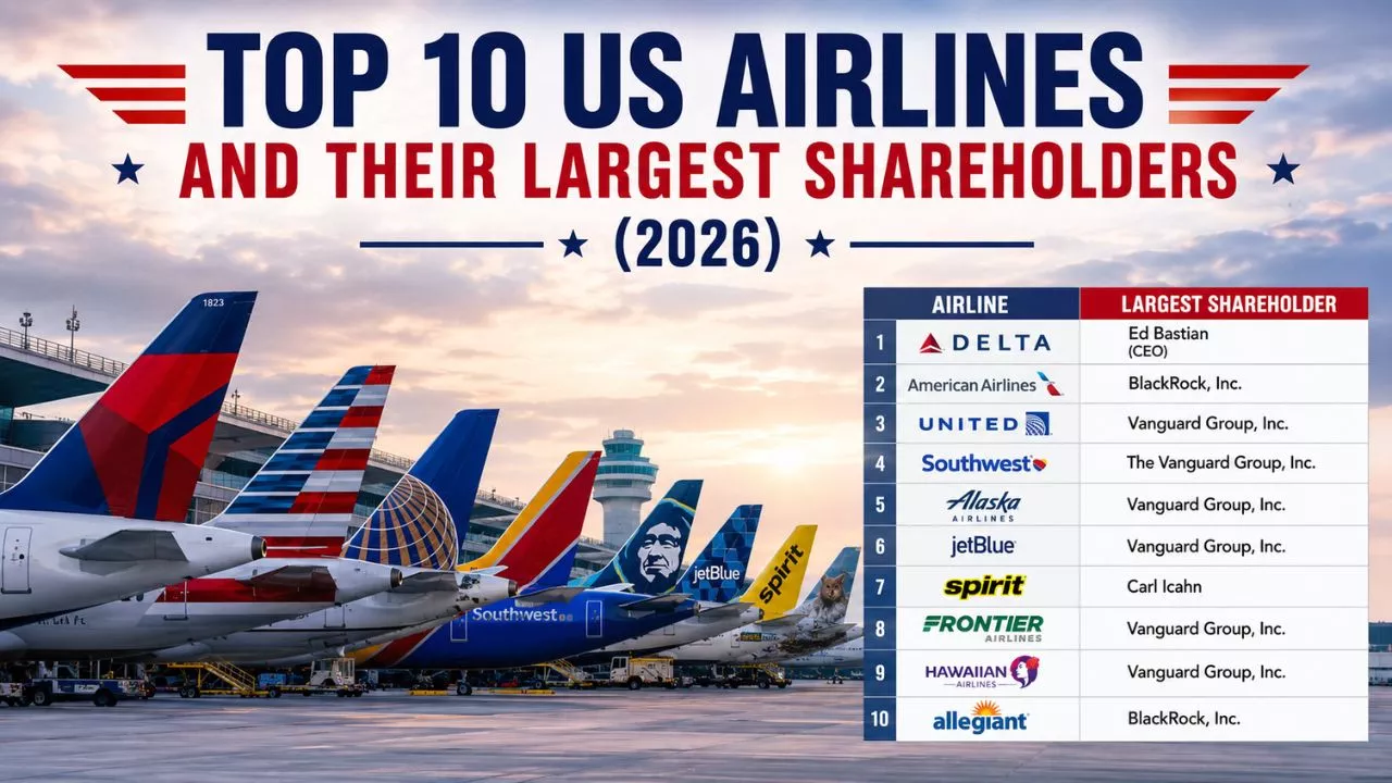 Top 10 US Airlines and Their Largest Shareholders (2026)