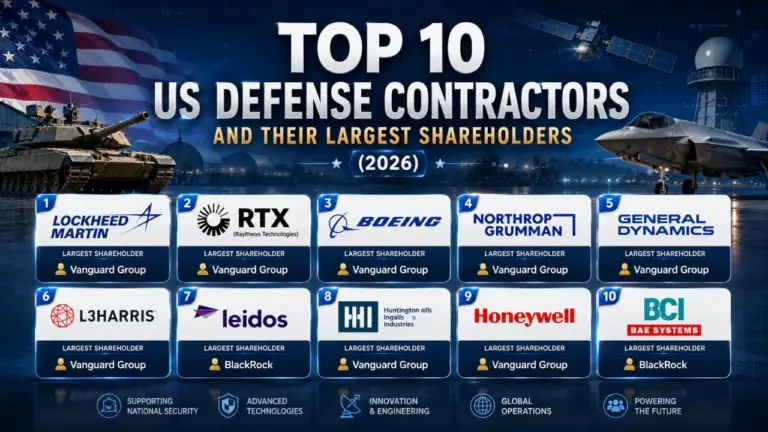 Top 10 US Defense Contractors and Their Largest Shareholders (2026)