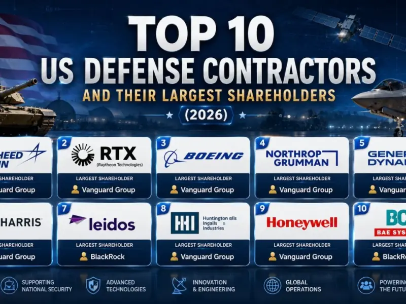Top 10 US Defense Contractors and Their Largest Shareholders (2026)